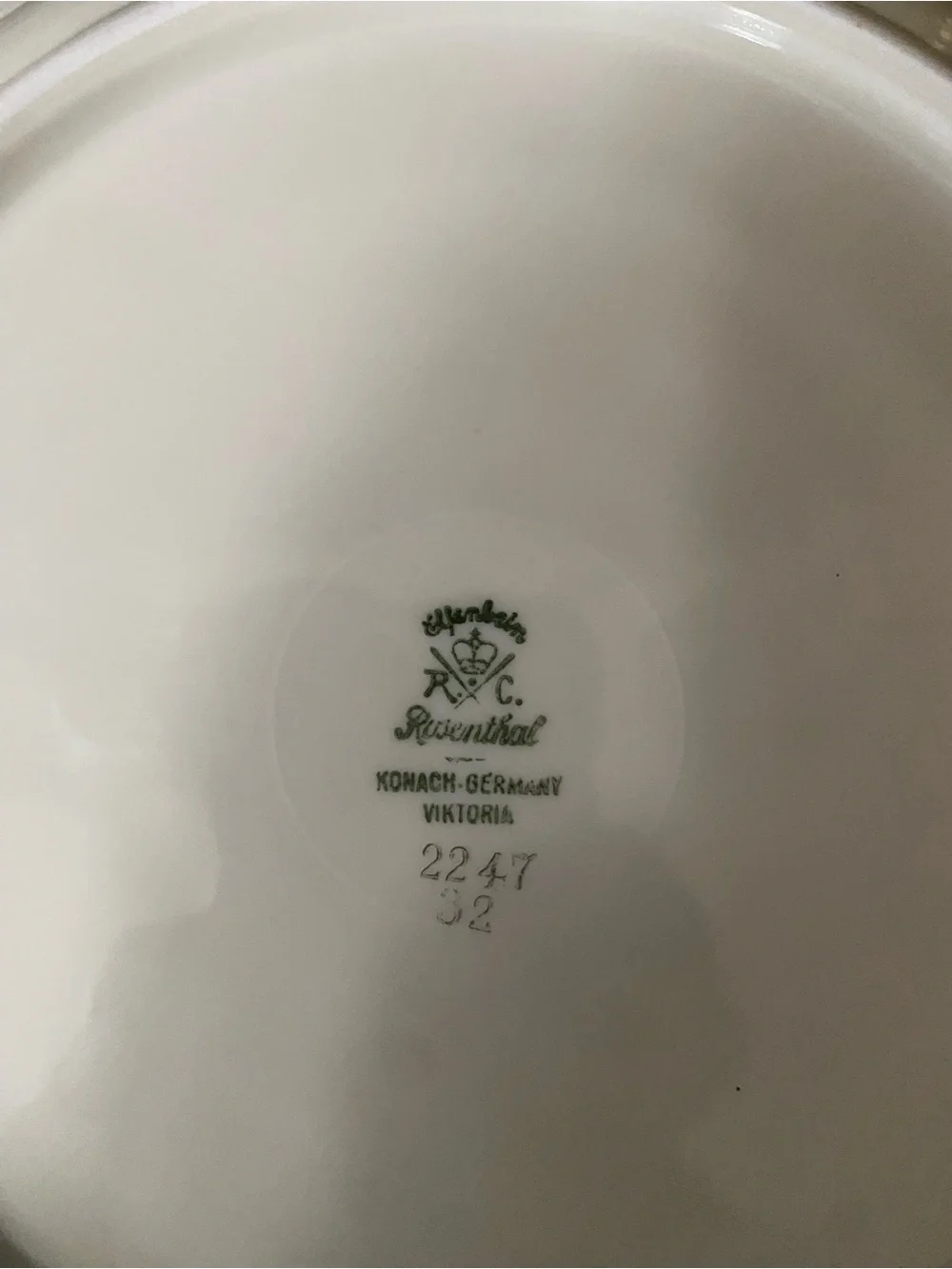 Rosenthal Porcelain Serving Bowl with Grape Motif and Gold Trim